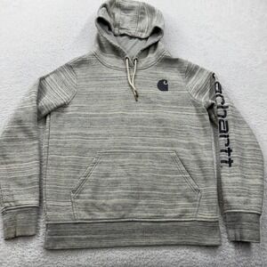 Carhartt Relaxed Fit Speckled Heather Gray Hoodie Size Small Sweatshirt